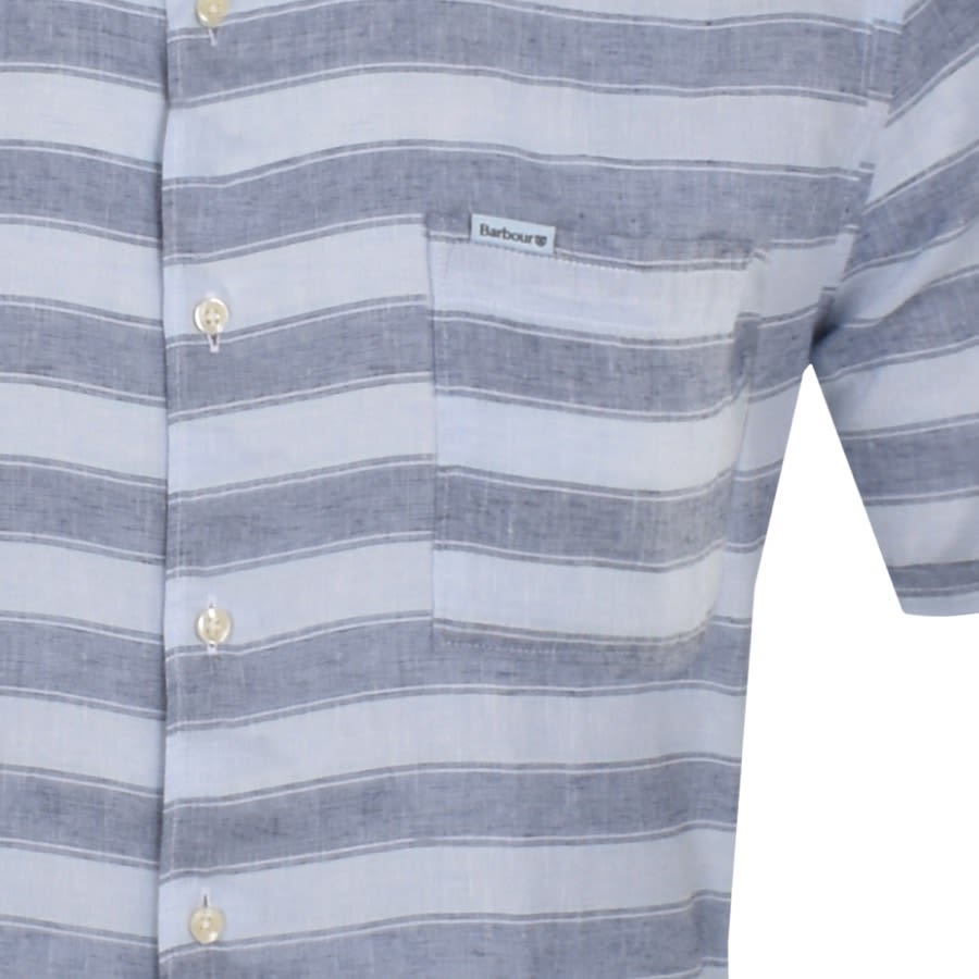 Image number 3 for Barbour Horizon Short Sleeved Shirt Blue