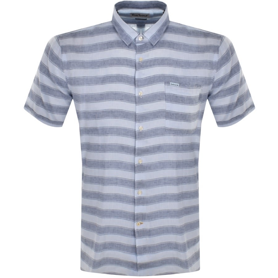 Image number 1 for Barbour Horizon Short Sleeved Shirt Blue