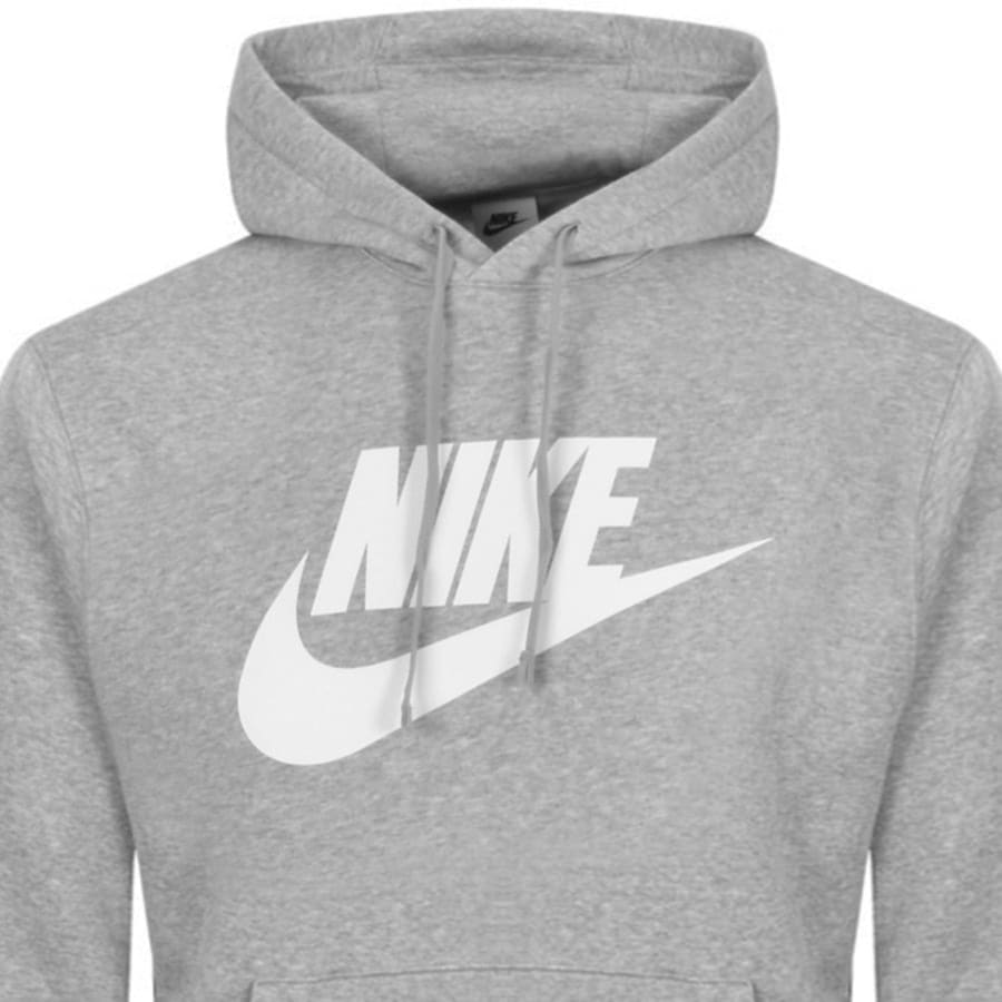 Image number 2 for Nike Swoosh Logo Hoodie Grey