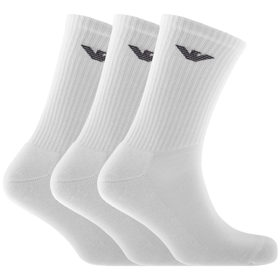 Image number 1 for Emporio Armani 3 Pack Socks White
