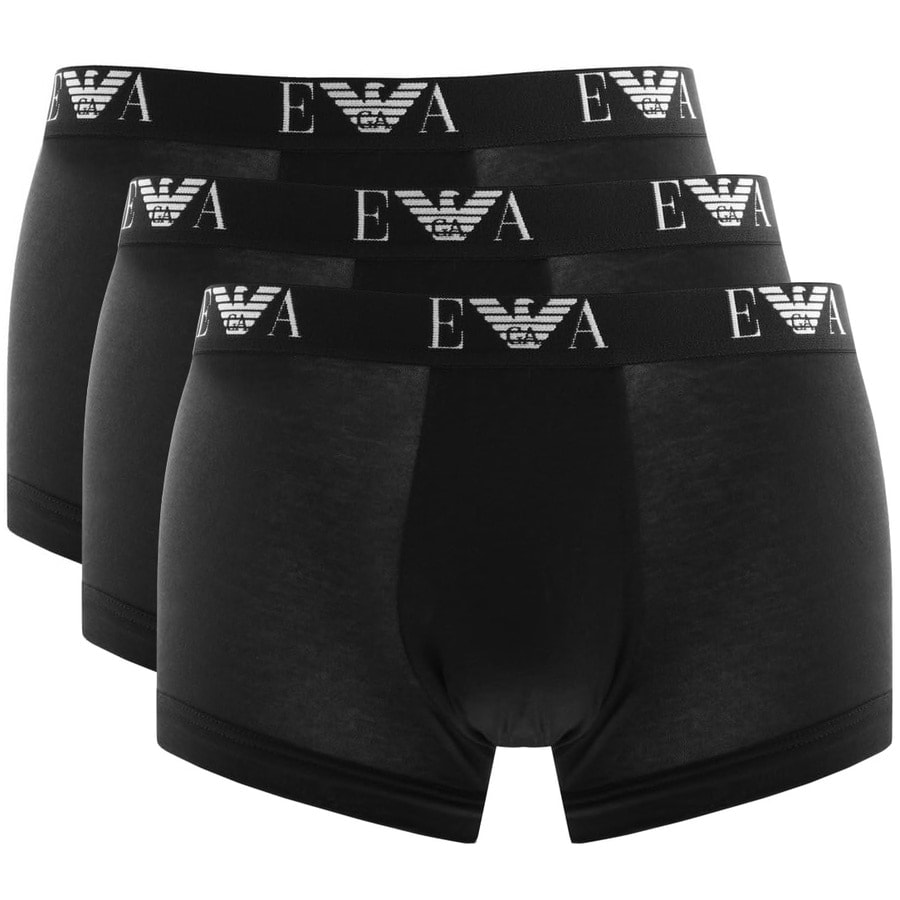 Image number 1 for Emporio Armani Underwear 3 Pack Trunks Black
