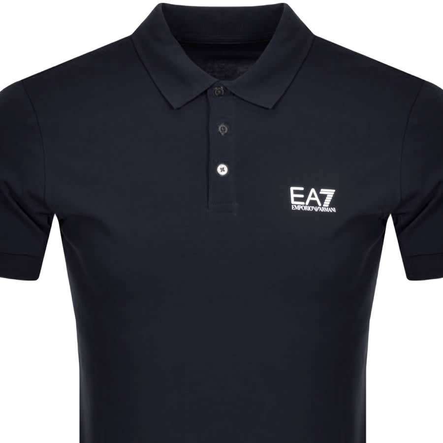Image number 2 for EA7 Emporio Armani Short Sleeved Polo T Shirt Navy