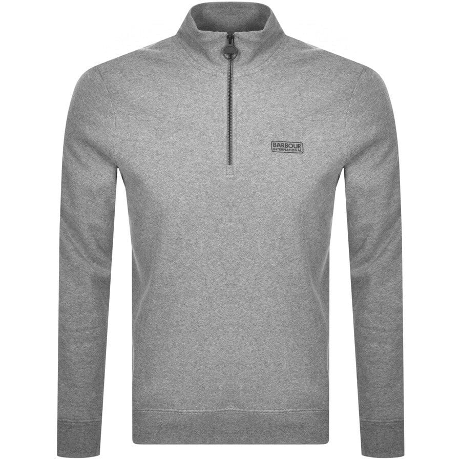 Image number 1 for Barbour International Half Zip Sweatshirt Grey