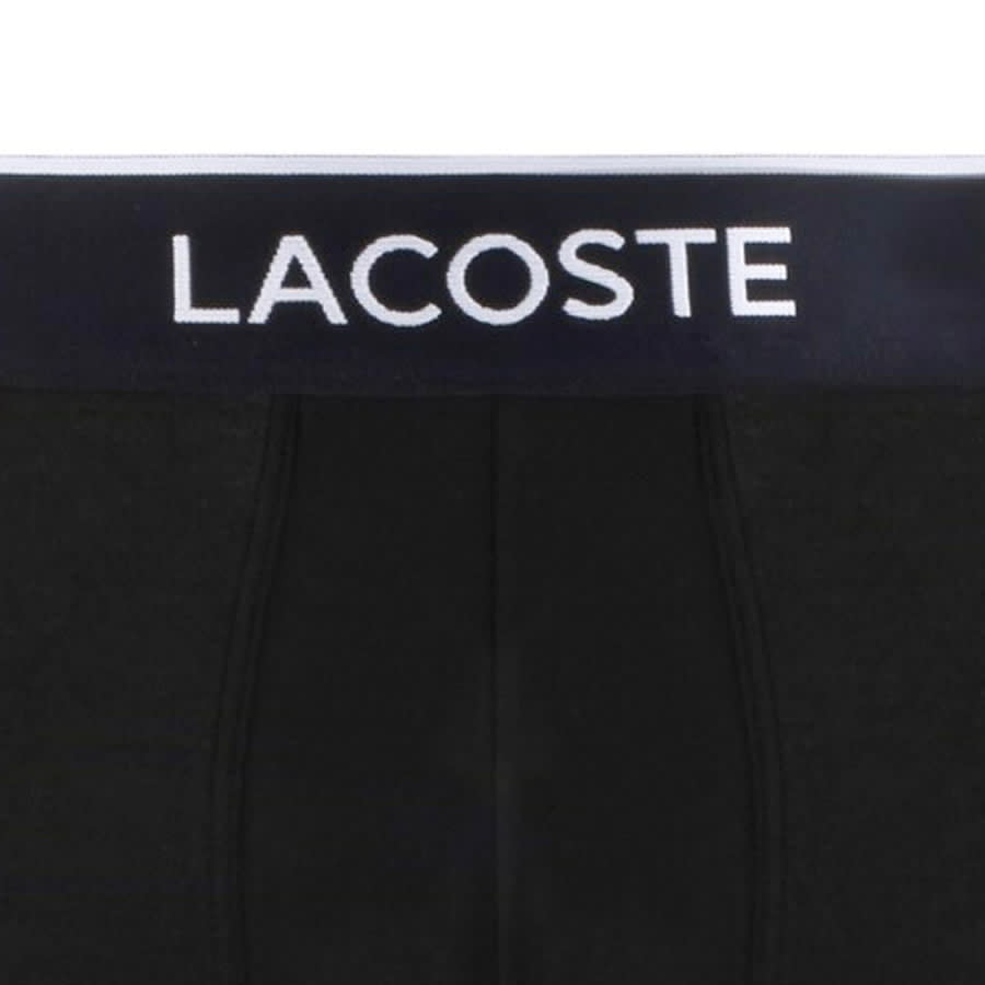 Image number 3 for Lacoste Underwear Triple Pack Trunks Black
