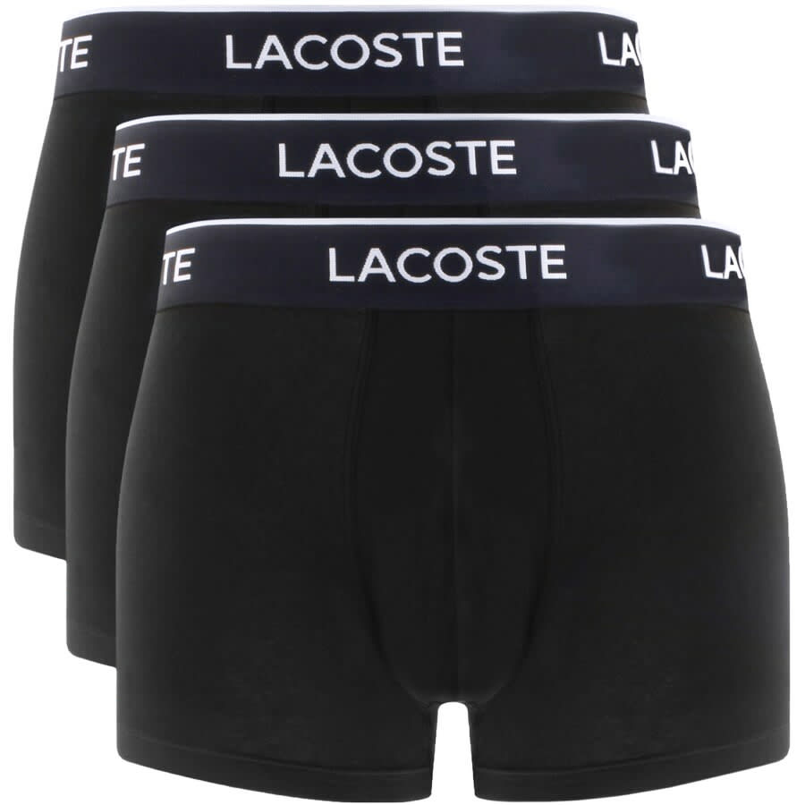Image number 1 for Lacoste Underwear Triple Pack Trunks Black
