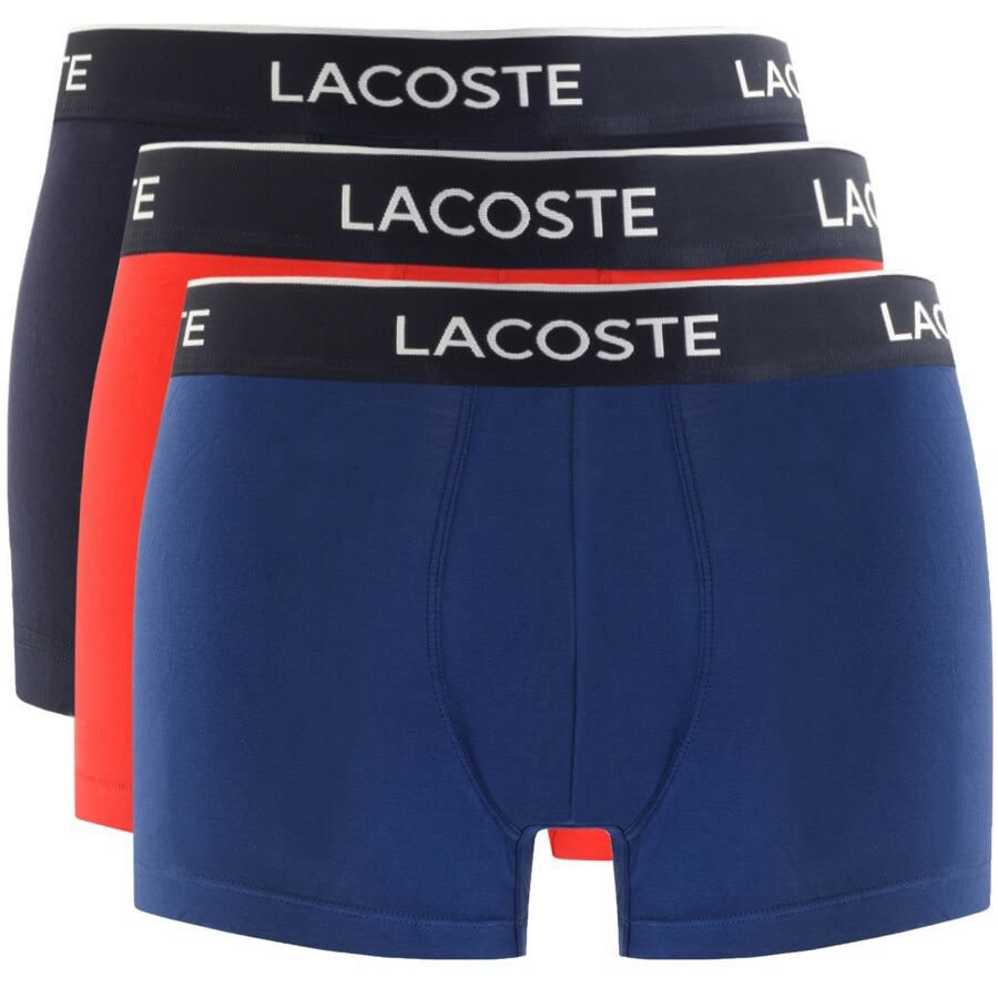 Image number 1 for Lacoste Underwear Triple Pack Trunks Navy