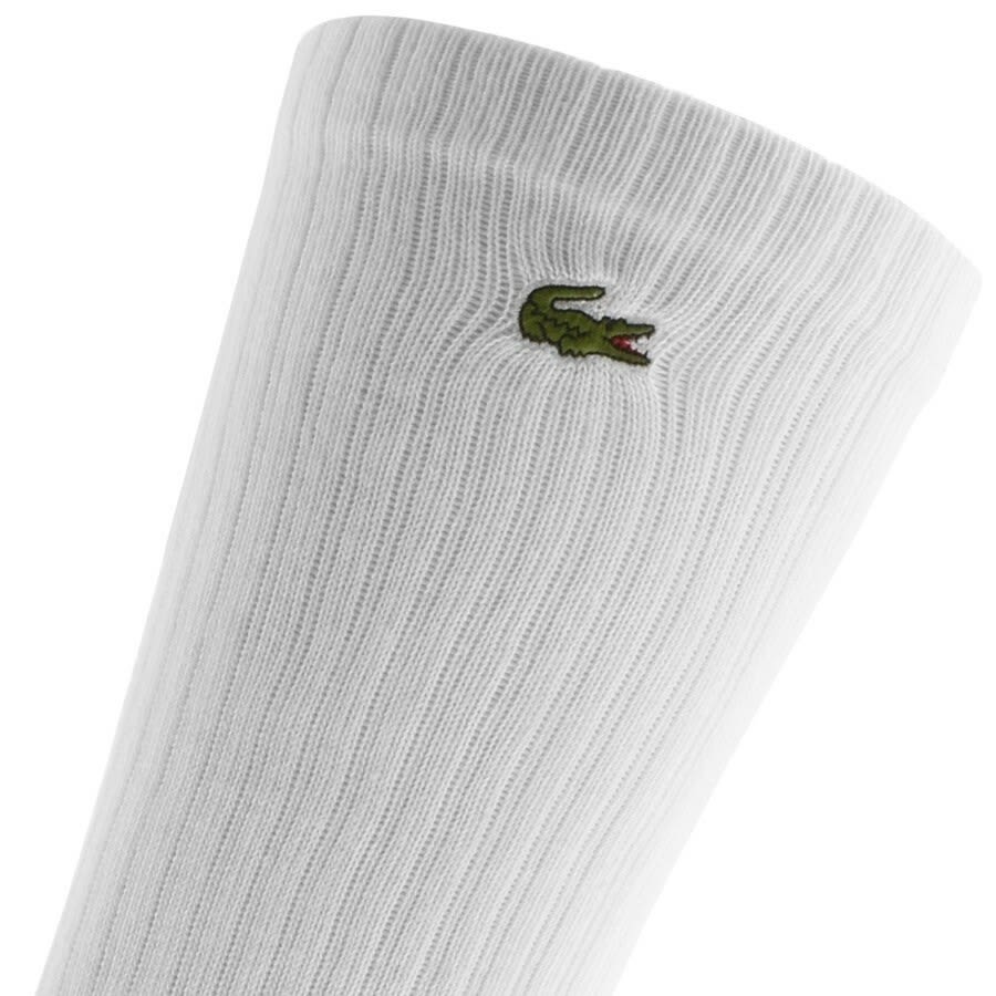 Image number 3 for Lacoste Logo Triple Pack Socks White