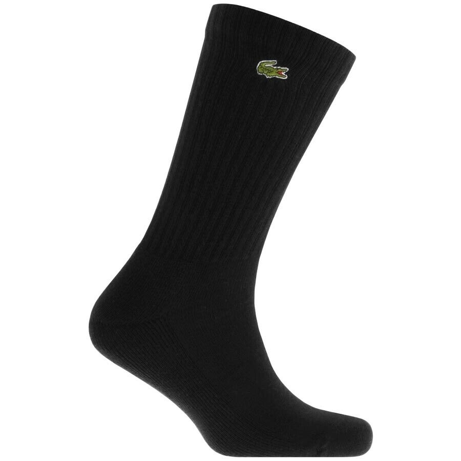 Image number 2 for Lacoste Logo Triple Pack Socks Black