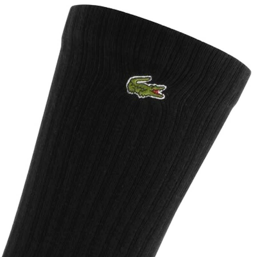 Image number 3 for Lacoste Logo Triple Pack Socks Black