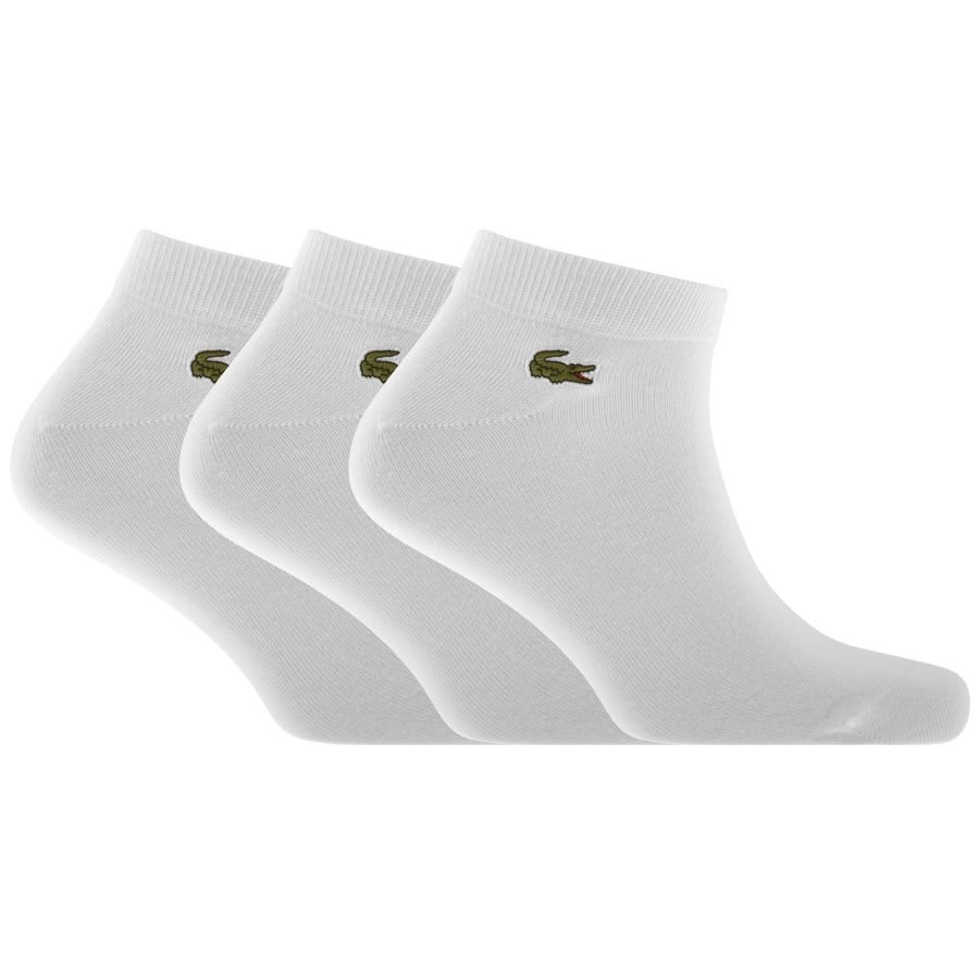 Image number 1 for Lacoste Triple Pack Ankle Socks White