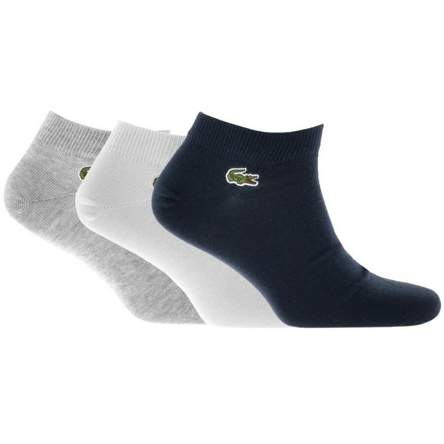 Image number 1 for Lacoste Triple Pack Ankle Socks White