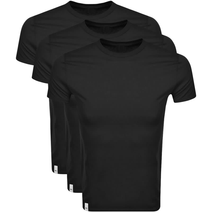 Image number 1 for Lacoste Triple Pack T Shirts Black