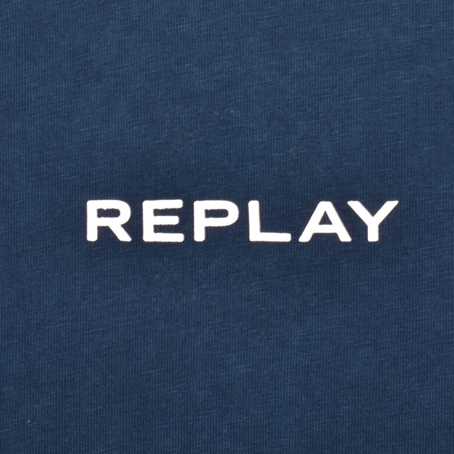 Image number 3 for Replay Long Sleeve Crew Neck T Shirt Navy
