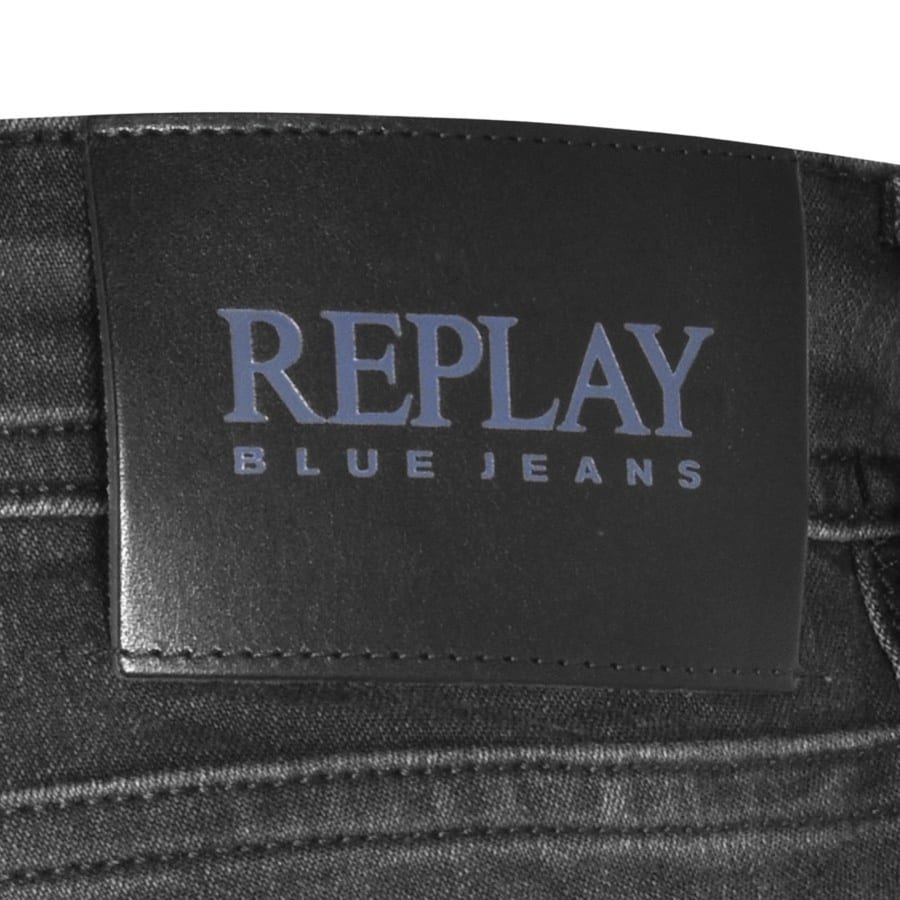 Image number 3 for Replay Grover Straight Fit Jeans Dark Wash Black
