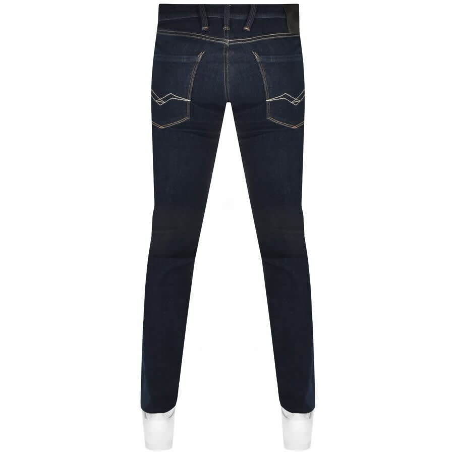 Image number 2 for Replay Anbass Jeans Dark Wash Navy