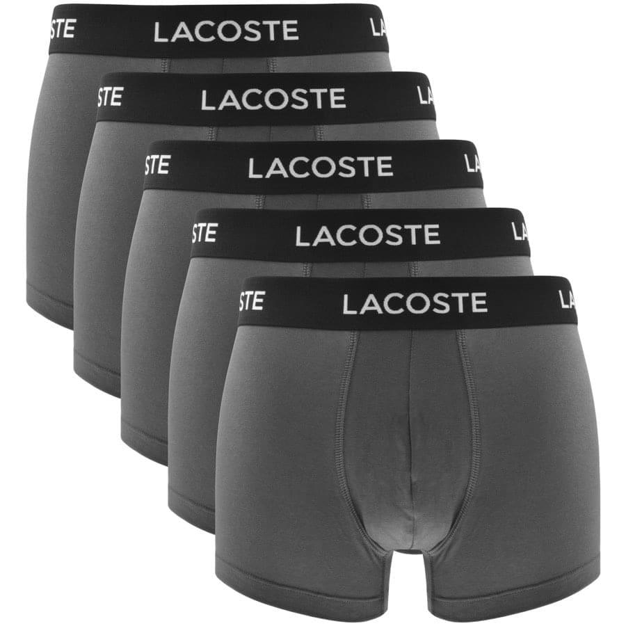 Image number 1 for Lacoste Underwear Five Pack Trunks Grey