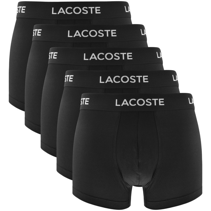 Image number 1 for Lacoste Underwear Five Pack Trunks Black