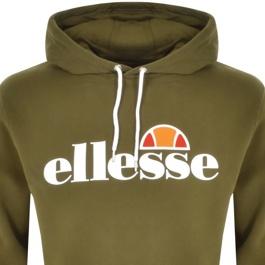 Image number 2 for Ellesse Gottero Large Logo Pullover Hoodie Khaki