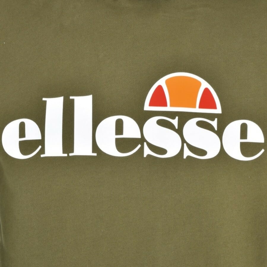 Ellesse Gottero Large Logo Pullover Hoodie Khaki | Mainline Menswear