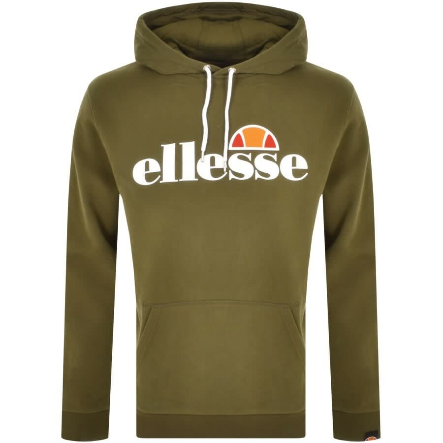 Image number 1 for Ellesse Gottero Large Logo Pullover Hoodie Khaki