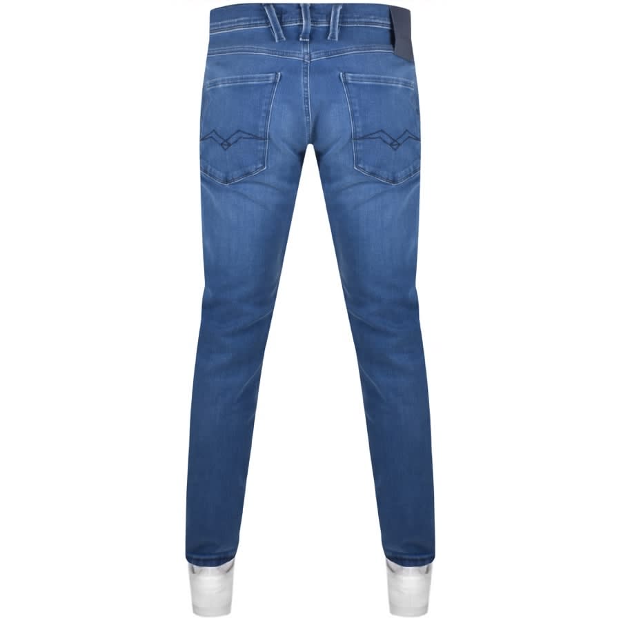 Image number 2 for Replay Anbass Hyperflex Jeans Mid Wash Blue