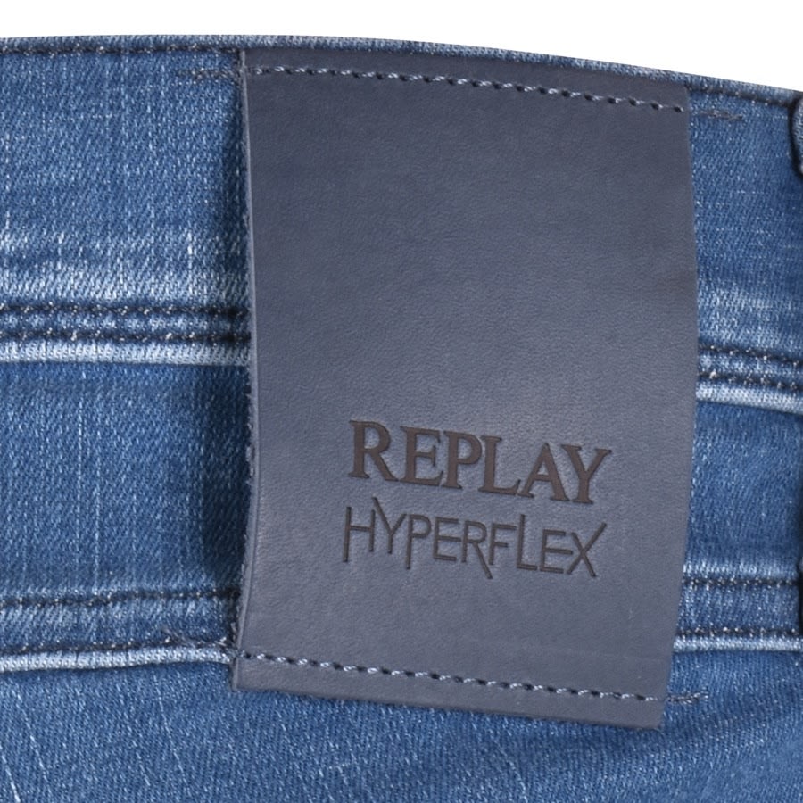 Image number 3 for Replay Anbass Hyperflex Jeans Mid Wash Blue