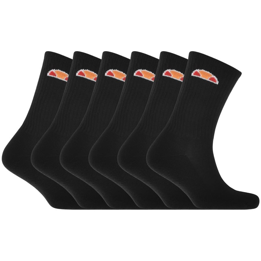 Image number 1 for Ellesse 6 Pack Sport Socks Black