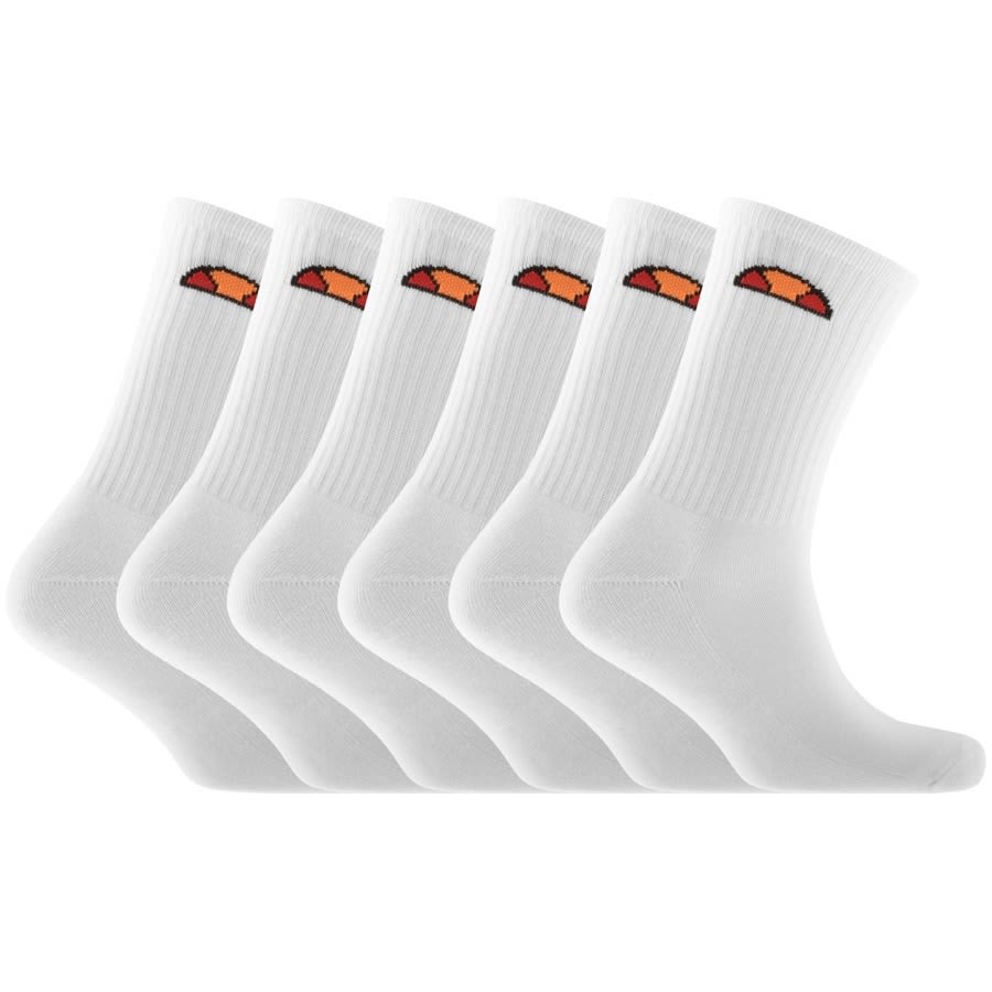 Image number 1 for Ellesse 6 Pack Sport Socks White