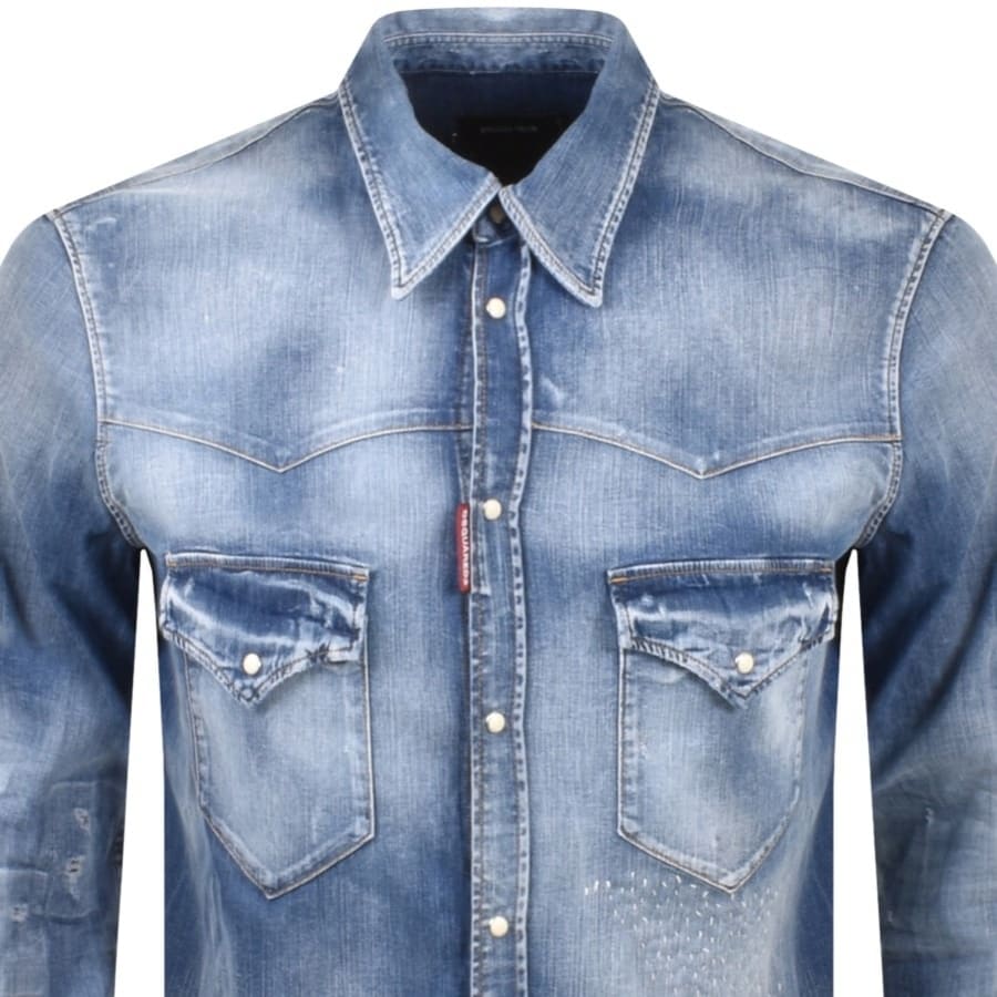 Image number 2 for DSQUARED2 New Western Shirt Blue