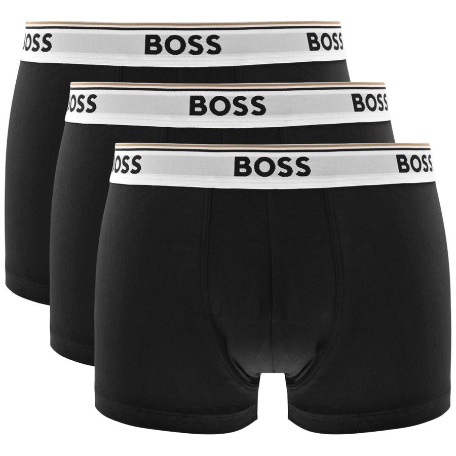 Image number 1 for BOSS Underwear Three Pack Trunks Black