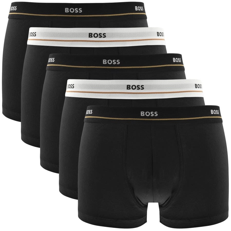 Image number 1 for BOSS Underwear Five Pack Trunks Black