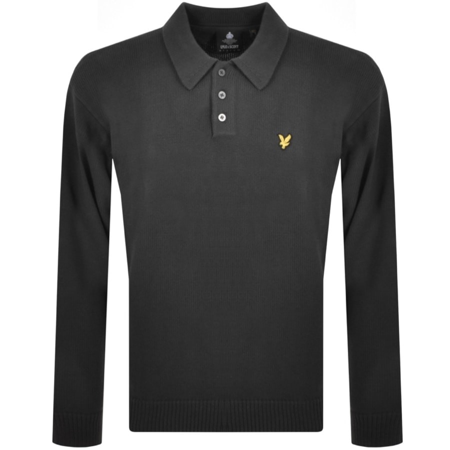 Image number 1 for Lyle And Scott Polo Knit Jumper Grey