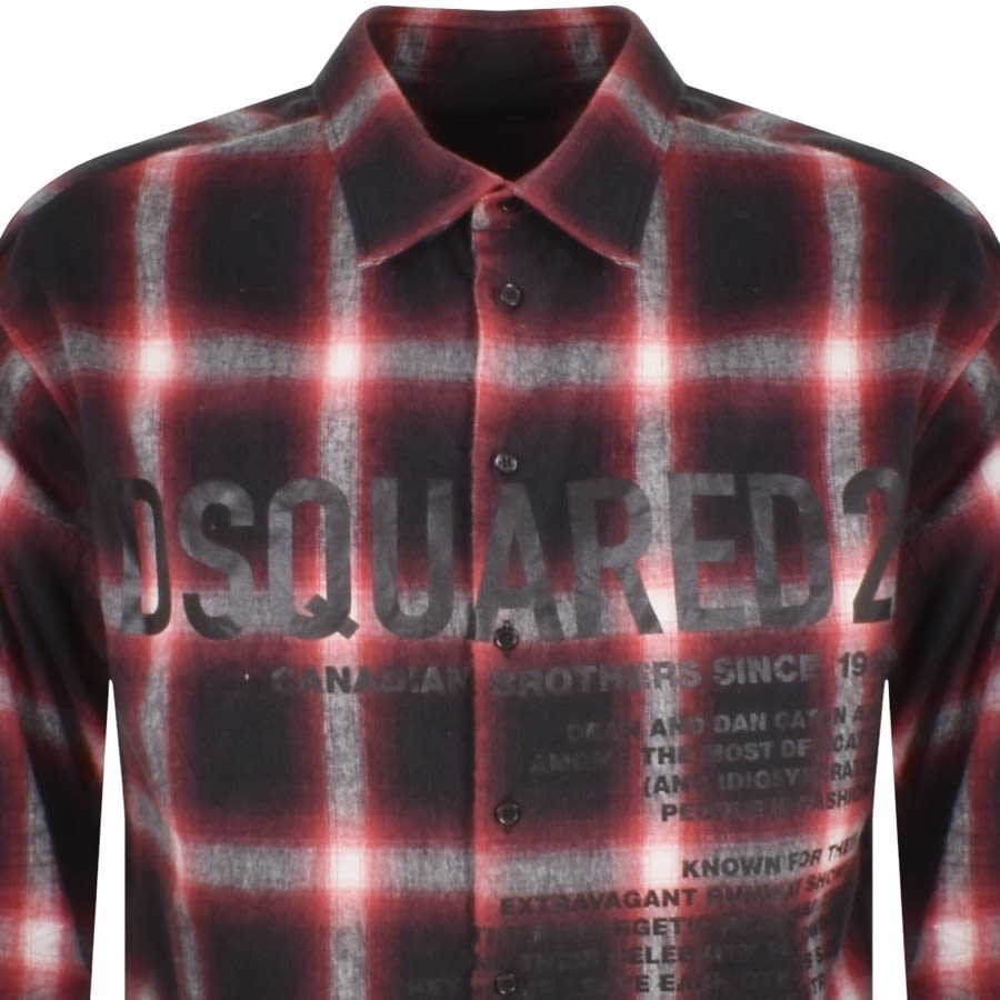 Image number 2 for DSQUARED2 Checked Long Sleeve Shirt Red