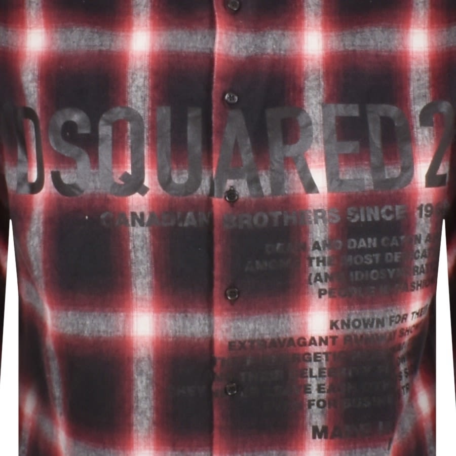Image number 3 for DSQUARED2 Checked Long Sleeve Shirt Red
