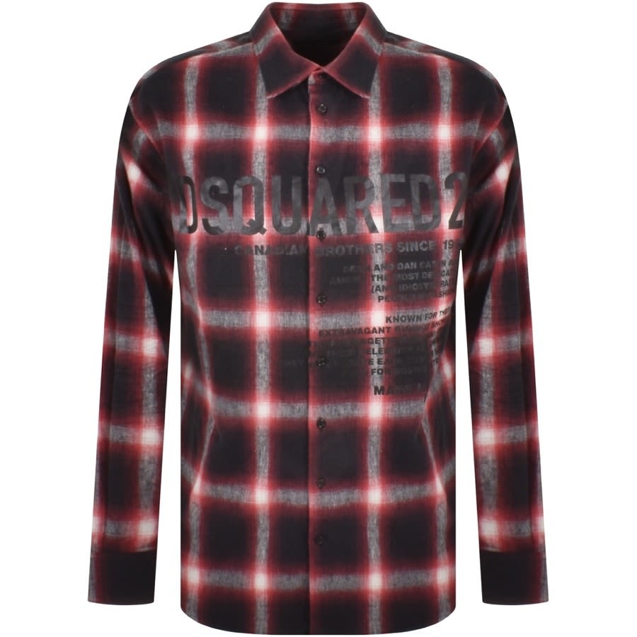 Image number 1 for DSQUARED2 Checked Long Sleeve Shirt Red