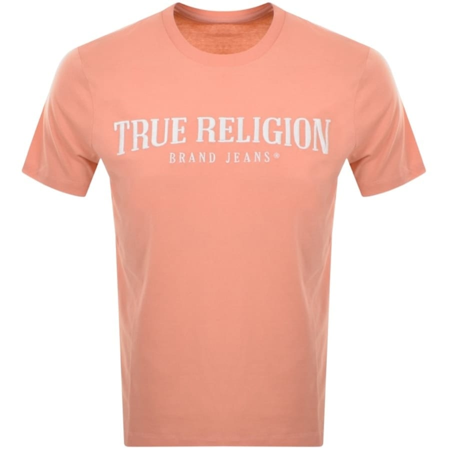 True Religion Arch Logo T Shirt Pink Mainline Menswear United States