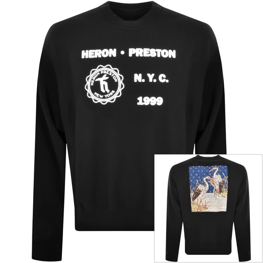 Image number 1 for Heron Preston Medieval Heron Sweatshirt Black