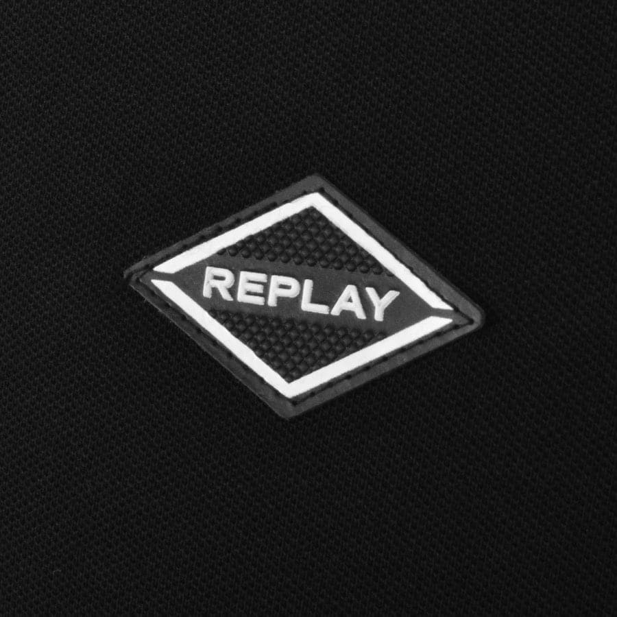 Image number 3 for Replay Short Sleeved Logo Polo T Shirt Black