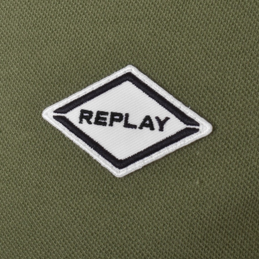 Image number 3 for Replay Short Sleeved Logo Polo T Shirt Green