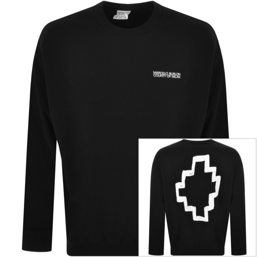 Image number 1 for Marcelo Burlon Tempera Sweatshirt Black