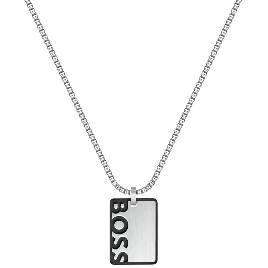 Image number 3 for BOSS ID Pendant Necklace Silver
