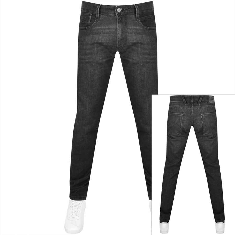 Image number 1 for Replay Anbass Slim Fit Jeans Black
