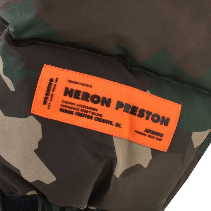Image number 3 for Heron Preston Camo Puffer Jacket Green