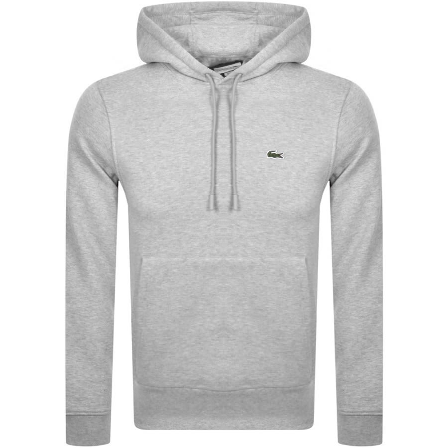 Image number 1 for Lacoste Logo Pullover Hoodie Grey