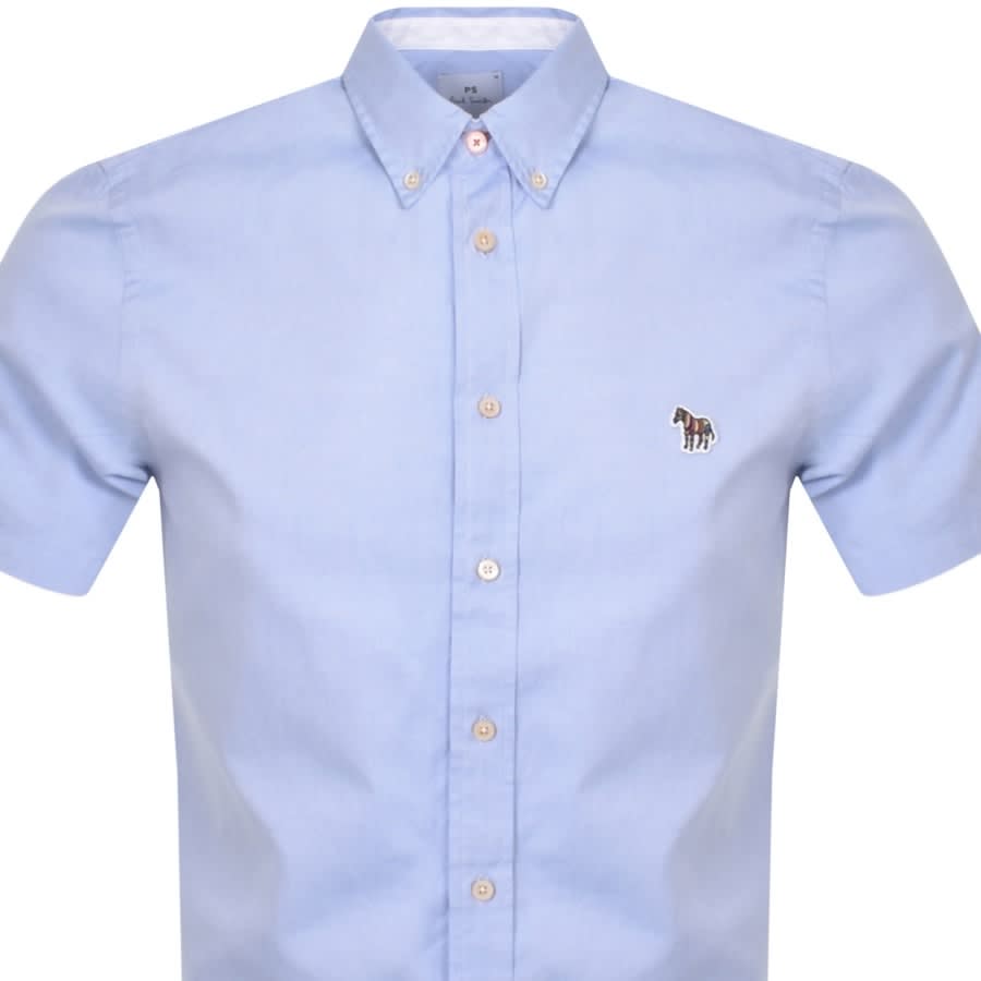 Image number 2 for Paul Smith Zebra Short Sleeved Shirt Blue