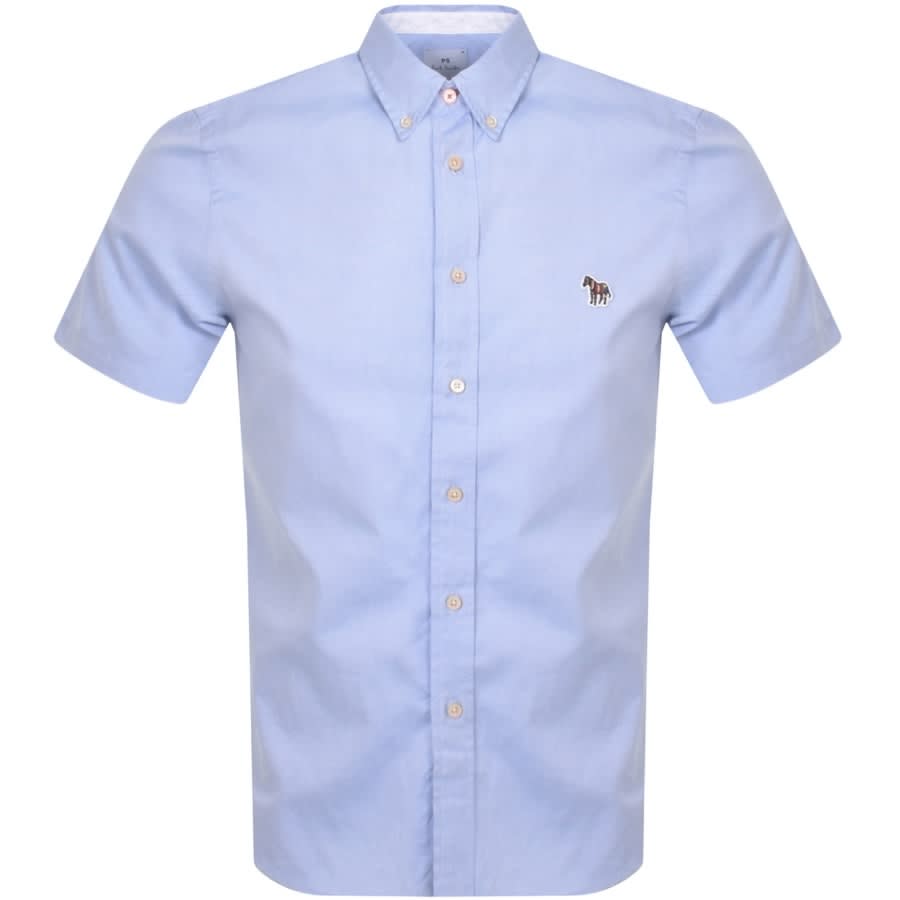 Image number 1 for Paul Smith Zebra Short Sleeved Shirt Blue