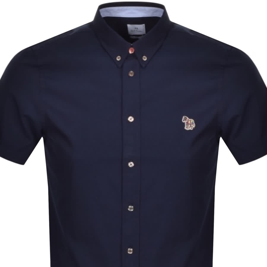 Image number 2 for Paul Smith Zebra Short Sleeved Shirt Navy