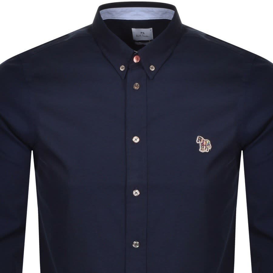 Image number 2 for Paul Smith Long Sleeved Tailored Shirt Navy