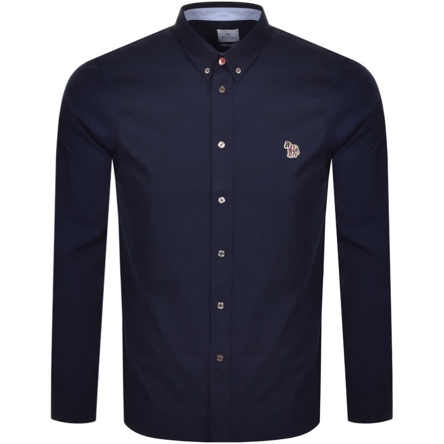 Image number 1 for Paul Smith Long Sleeved Tailored Shirt Navy