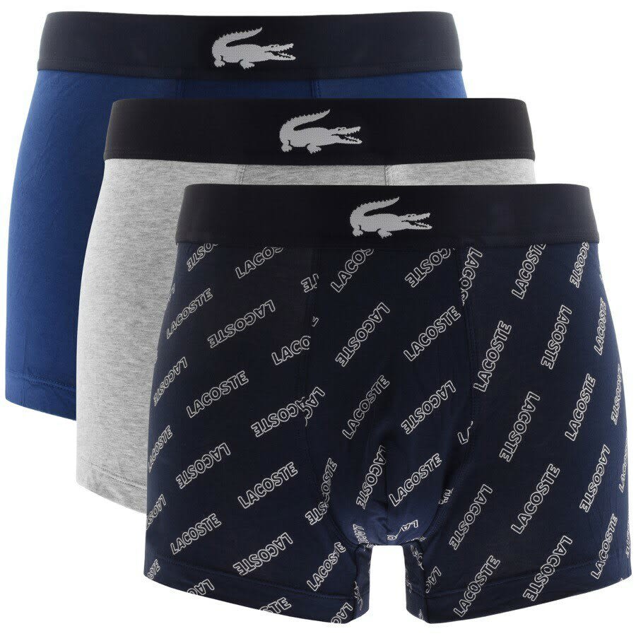 Image number 1 for Lacoste Underwear Three Pack Trunks Navy